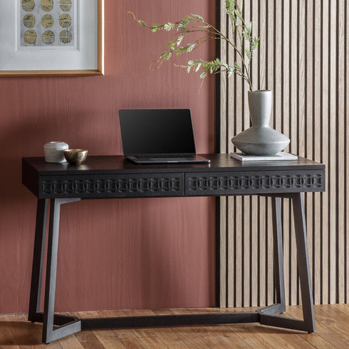 PaulaHome - Chic Charcoal Two Drawer Desk